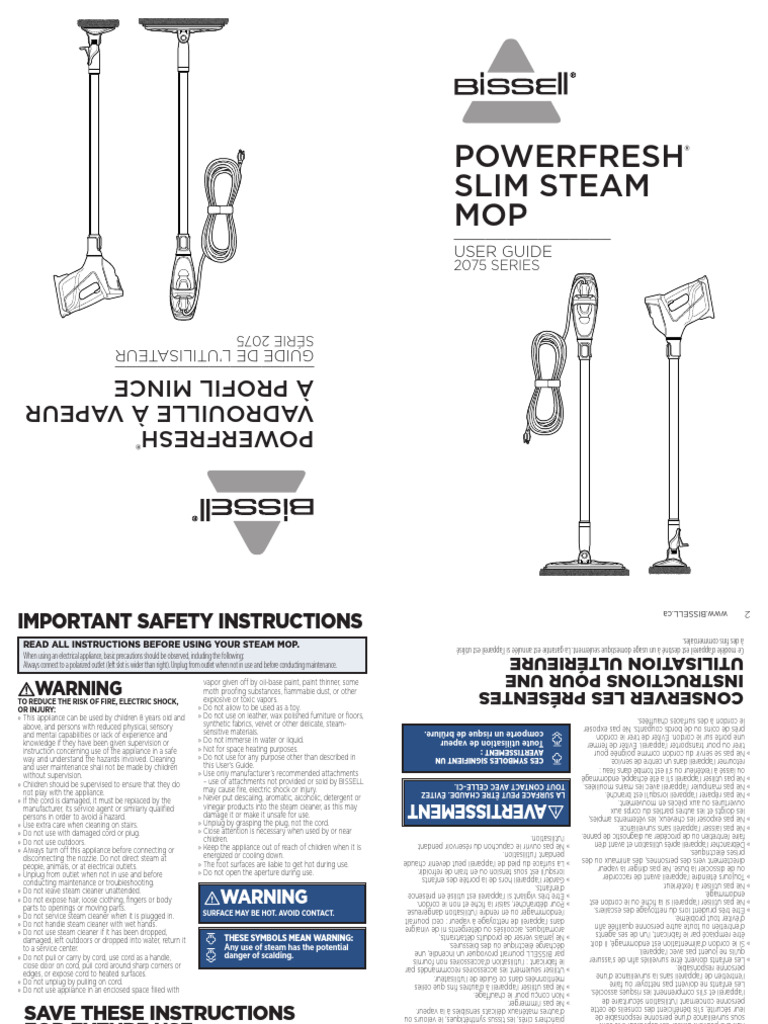 Bissell Powerfresh Steam Mop Manual PDF