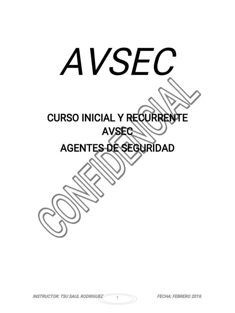 Curso AVSEC para Agentes de Seguridad | PDF