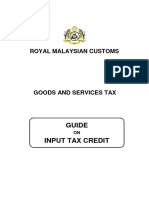 GST Specific Guide - Input Tax Guide (Revised As at 27 Oktober 2013) (011113)