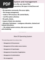 File Systems and Management