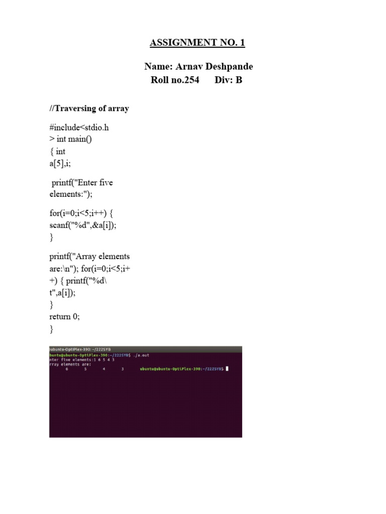 Arnav Deshpande's Array Operations | PDF
