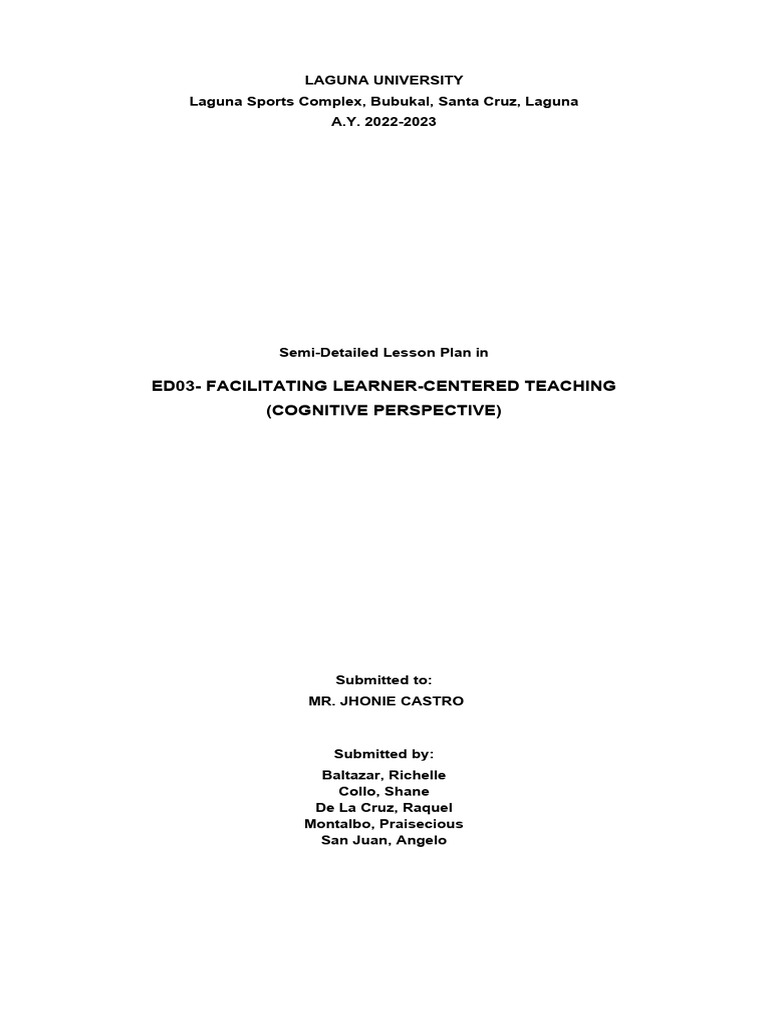 Lesson Plan Ed03 | PDF