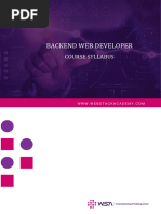 Wsa Backend Web Developer Course Syllabus