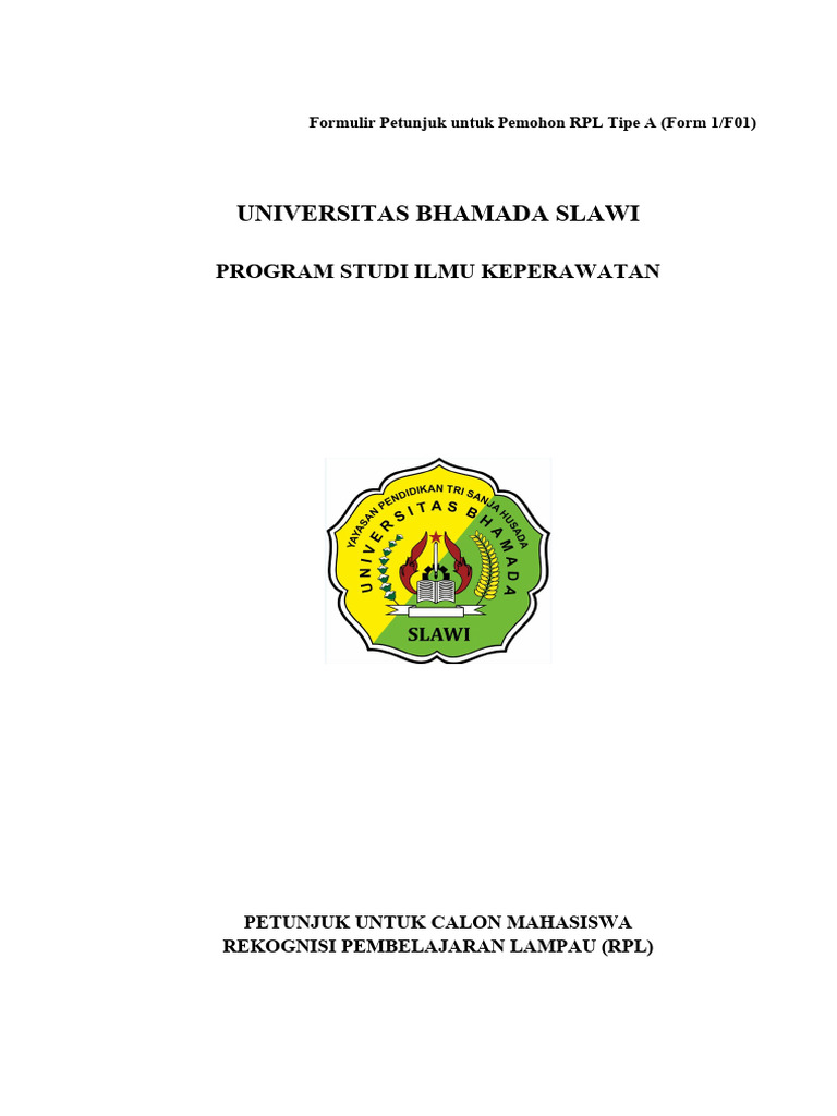 1.petunjuk Untuk Pemohon RPL Tipe A (Form 1 F01) | PDF | Sains & Matematika