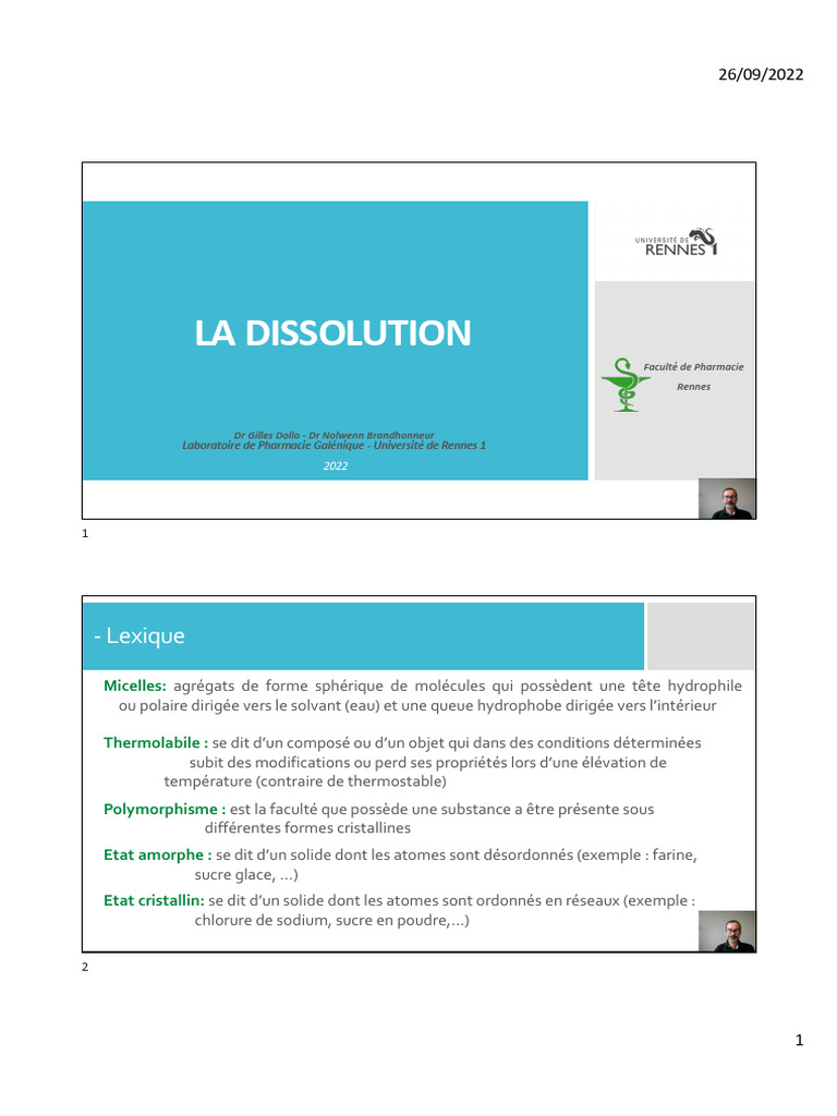 Concepts clés de la dissolution | PDF | Solvant | Concentration
