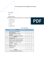 Kuesioner Analisis Calon Karyawan PT