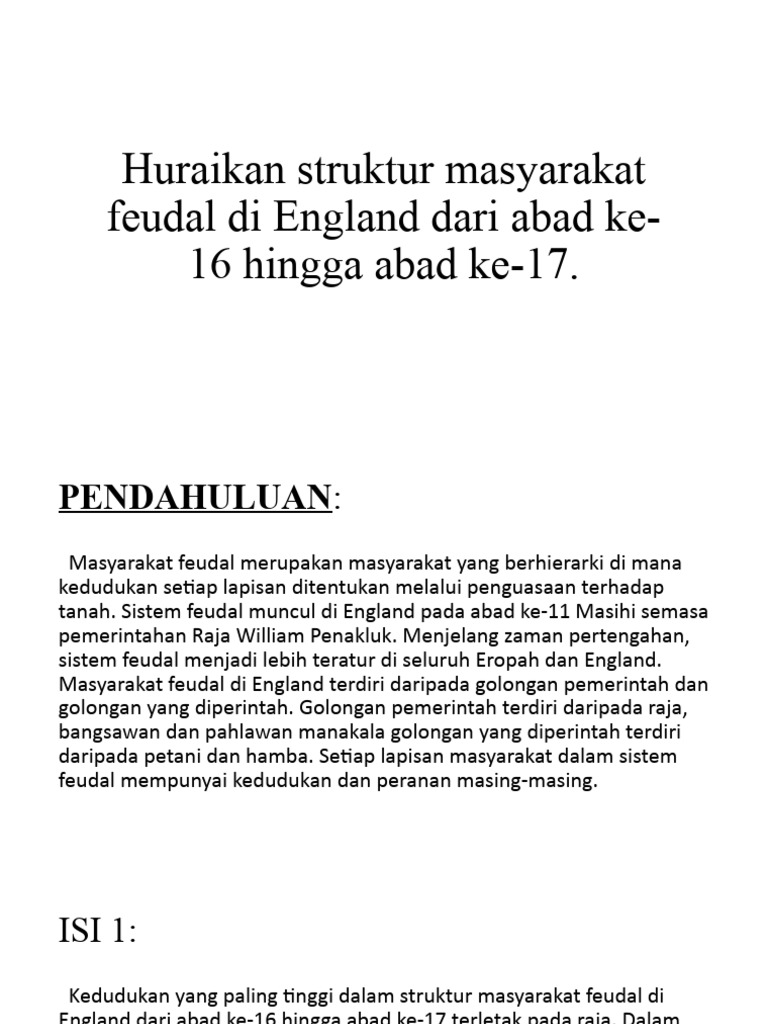 Masyarakat Feudal | PDF
