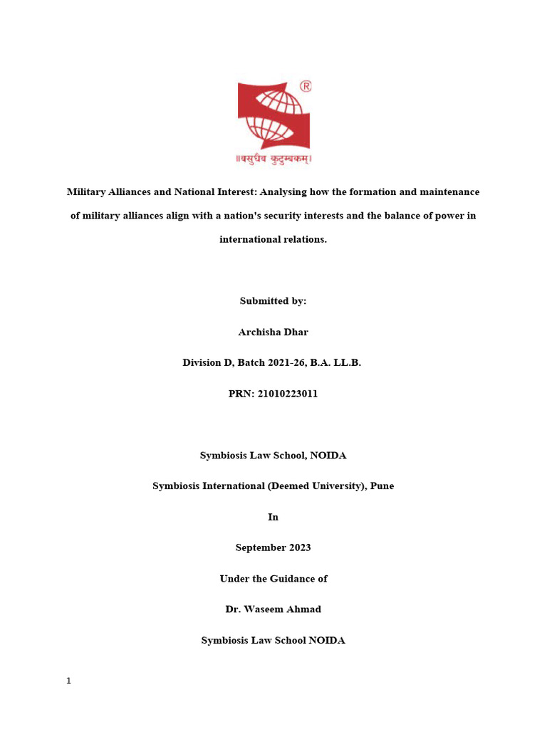 Military Alliances and National Interests | PDF | Nato | Gulf ...