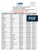 Le Mercredi 04 Octobre 2023 À 08h30: Liste Des Candidats Présélectionnés Pour Passer L'épreuve Écrite Qui Aura Lieu