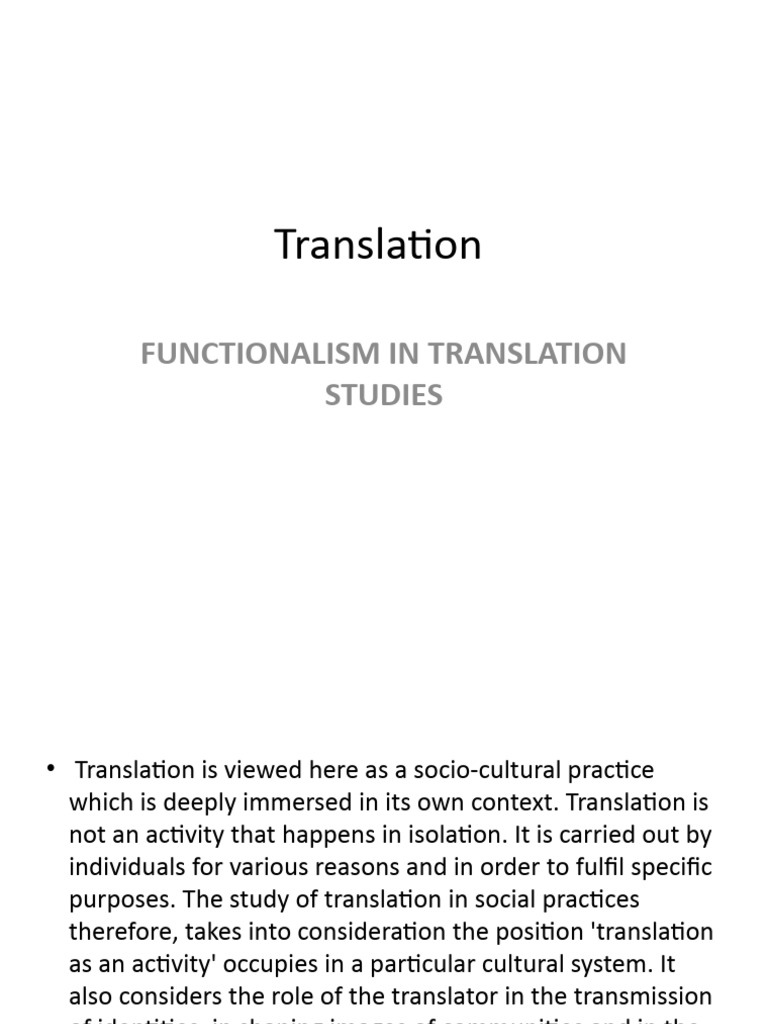 Translation Functionalism Guide | PDF | Translations | Cognitive Science