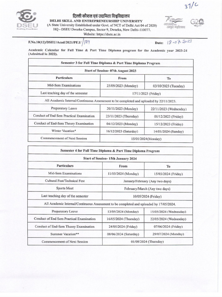 Https Dseu Ac.in WpContent Uploads 2023 07 DIPLOMAACADEMICCALENDAR