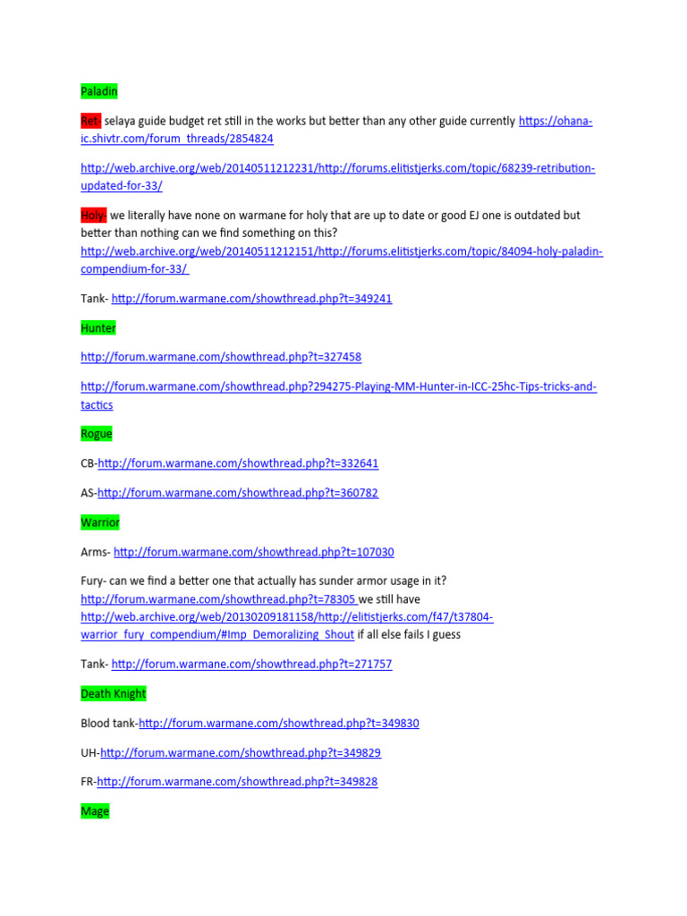 Guides For All Specs And Classes Updated 1 Pdf