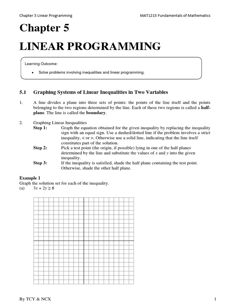 Chapter 5 - Linear Programming | PDF | Linear Programming ...