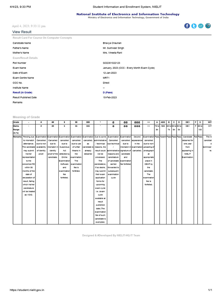 Result CCC PDF