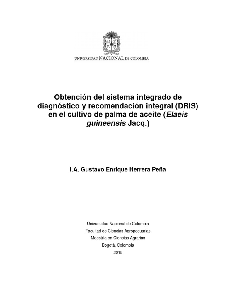 Implementación del DRIS en Palma de Aceite | PDF | Fertilizante | Nutrición