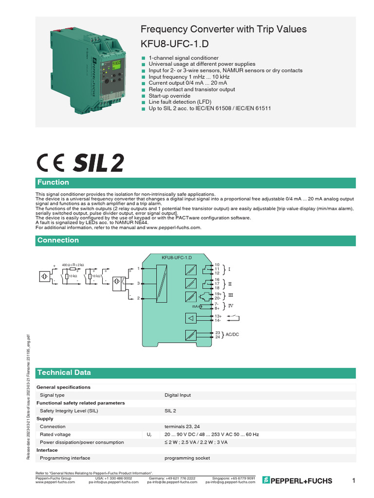 Frequency Converter With Trip Values KFU8UFC1.D Function PDF