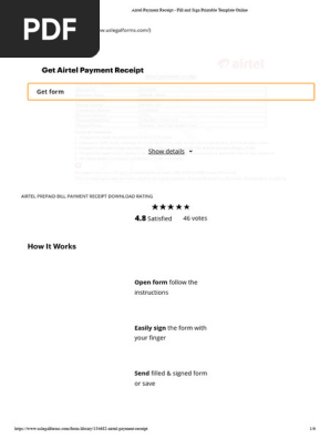 Airtel Payment Receipt - Fill and Sign Printable Template Online