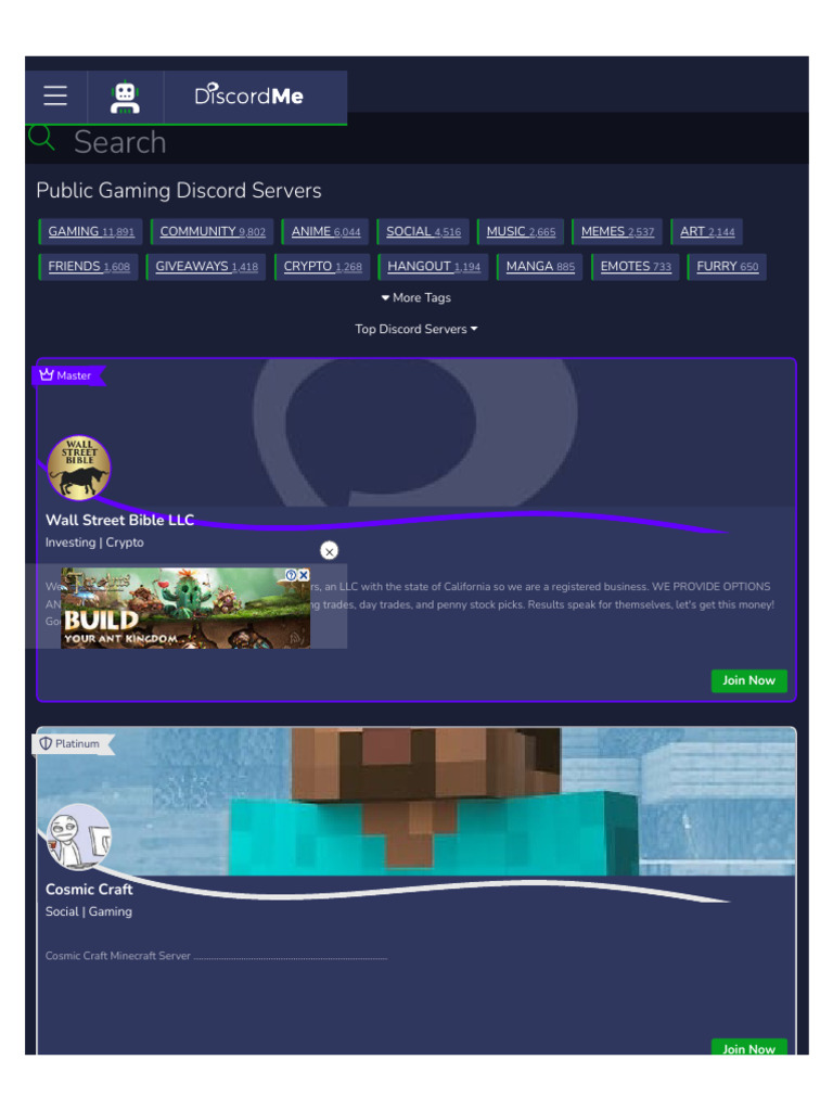 Public Gaming Discord Servers Discord Me | PDF