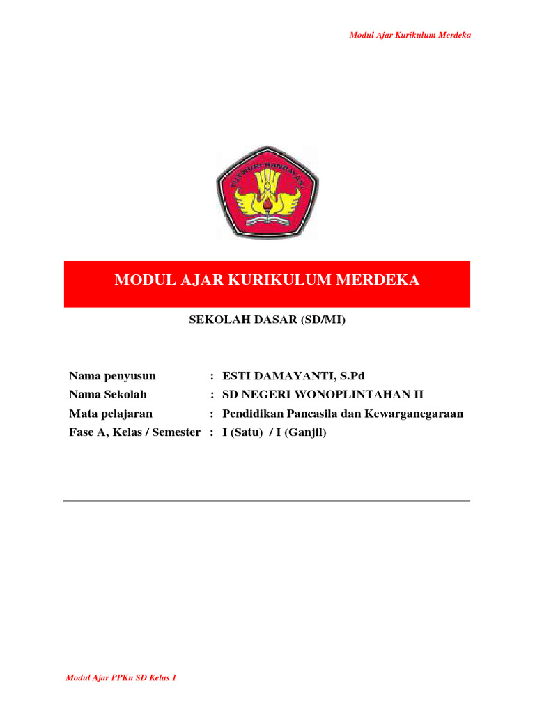 Modul Ajar Kurikulum Merdeka: Sekolah Dasar (Sd/Mi) | PDF