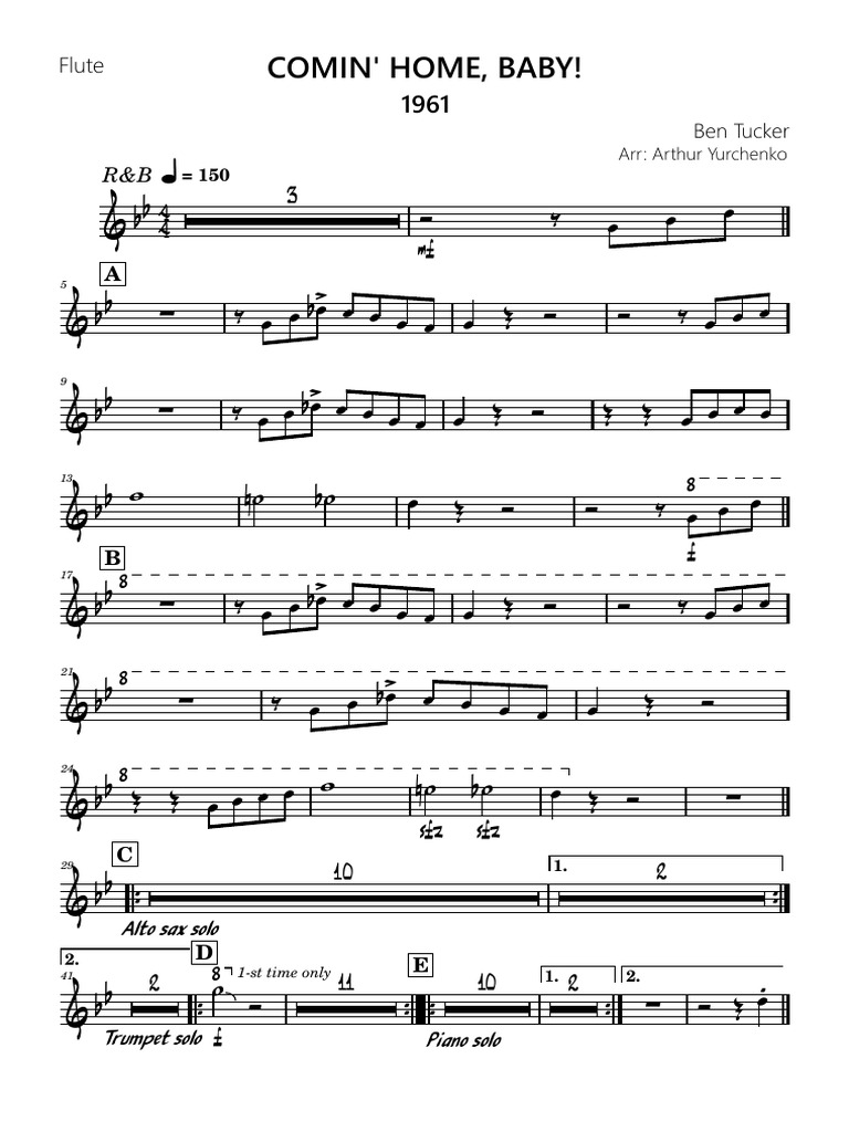Flute Comin' Home, Baby! PDF
