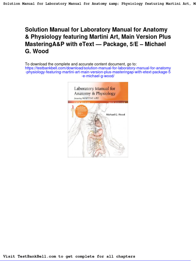 Solution Manual For Laboratory Manual For Anatomy Physiology Featuring