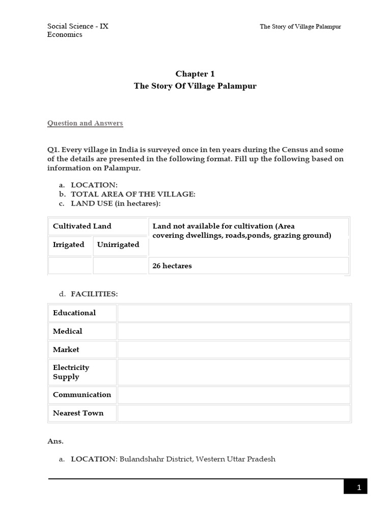 Chapter 1 Story of Palampur | PDF | Agriculture | Irrigation