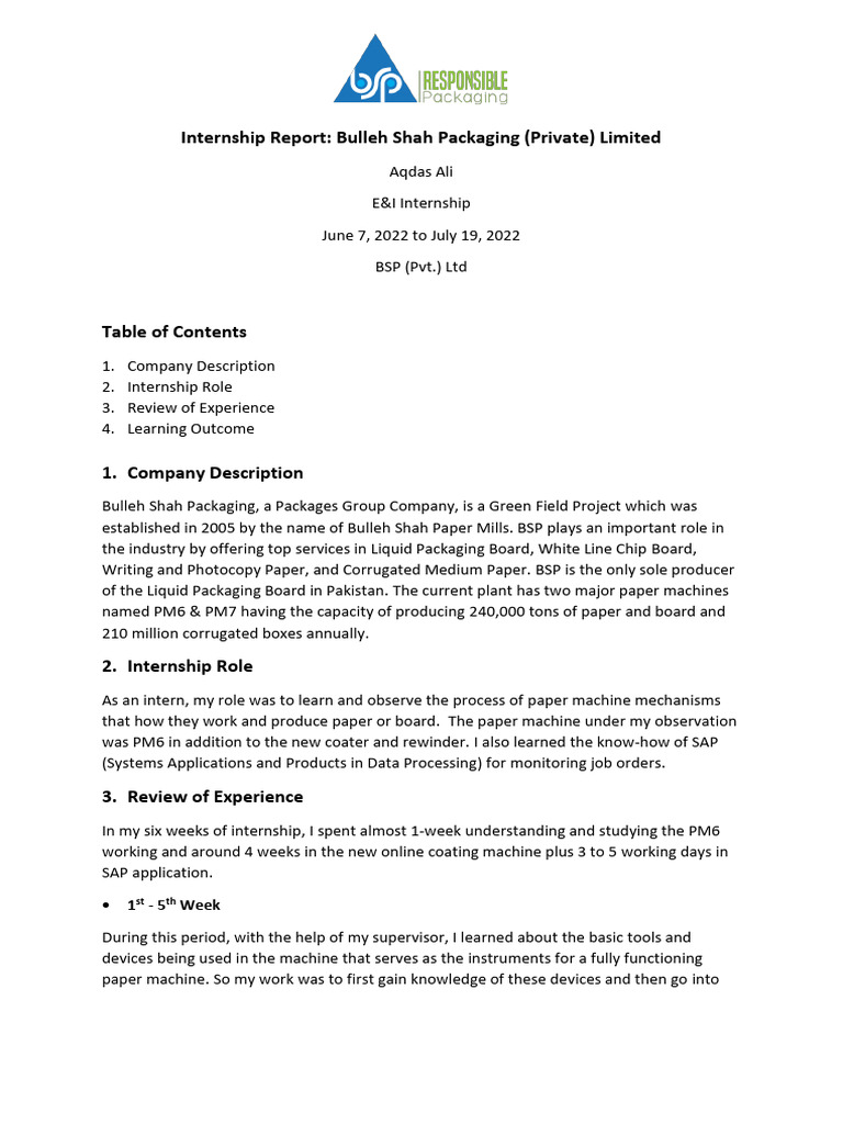 Internship Report | PDF