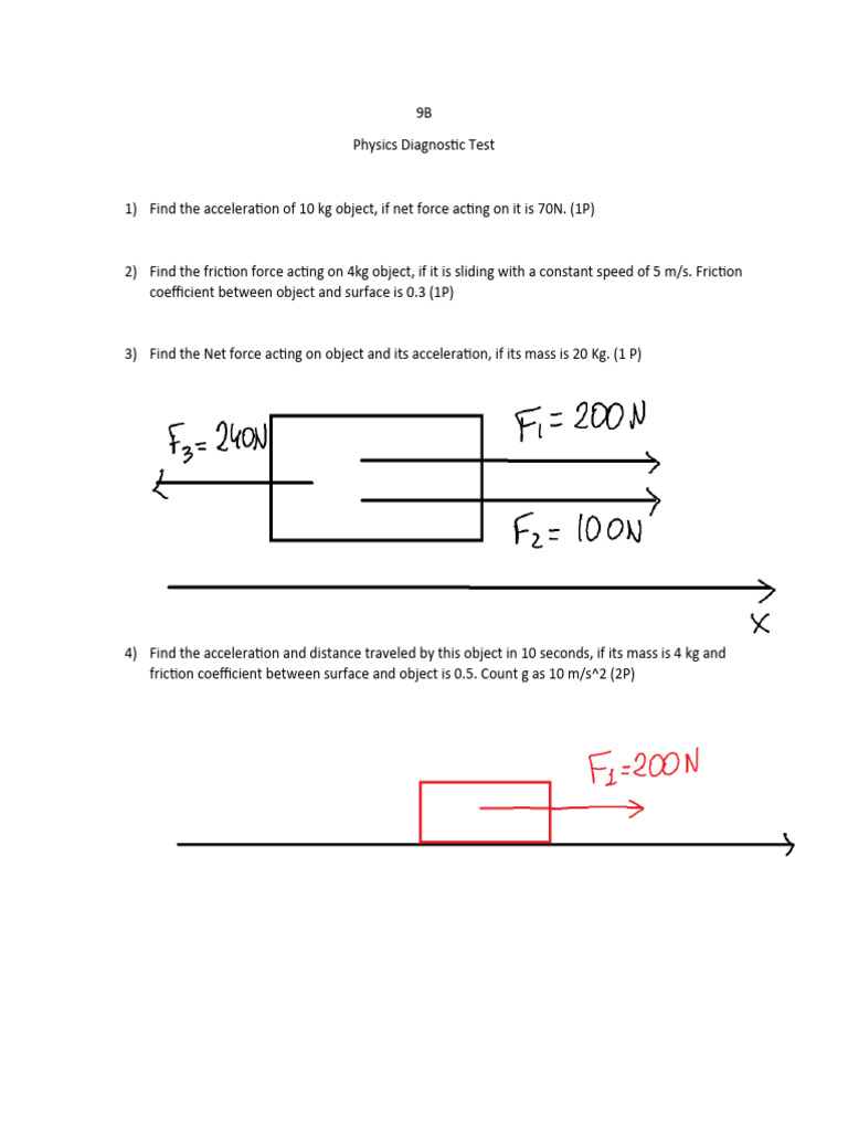 Physics Diagnostic Test Questions | PDF