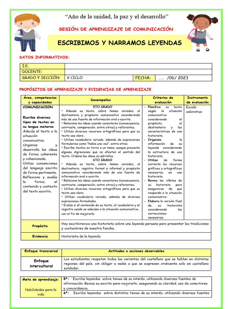 Escribimos y Narramos Leyendas | PDF
