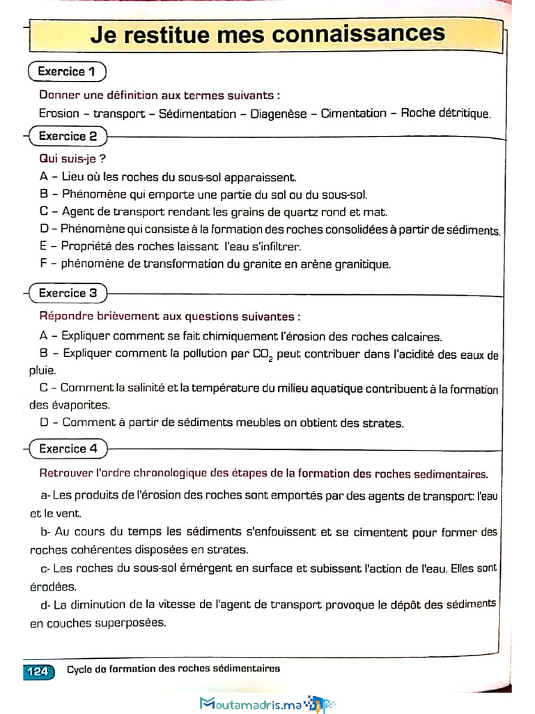 Exercices SVT 1college International 7 3 | PDF