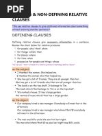 Defining & Non-Defining Relative Clauses