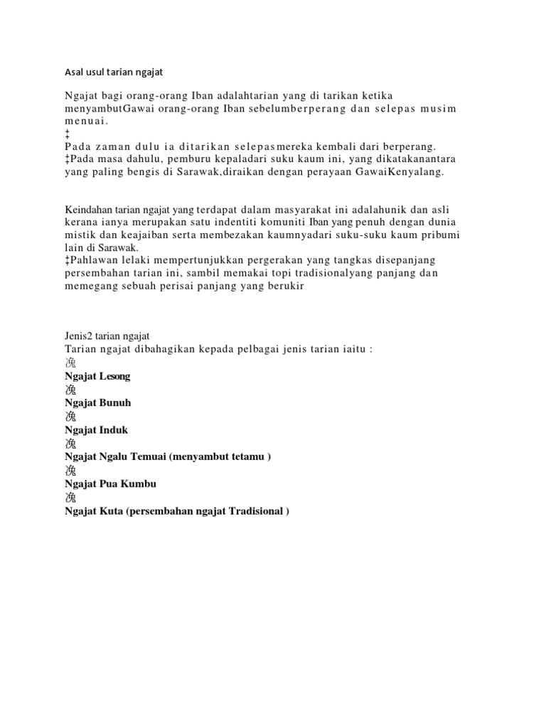 Asal Usul Tarian Ngajat