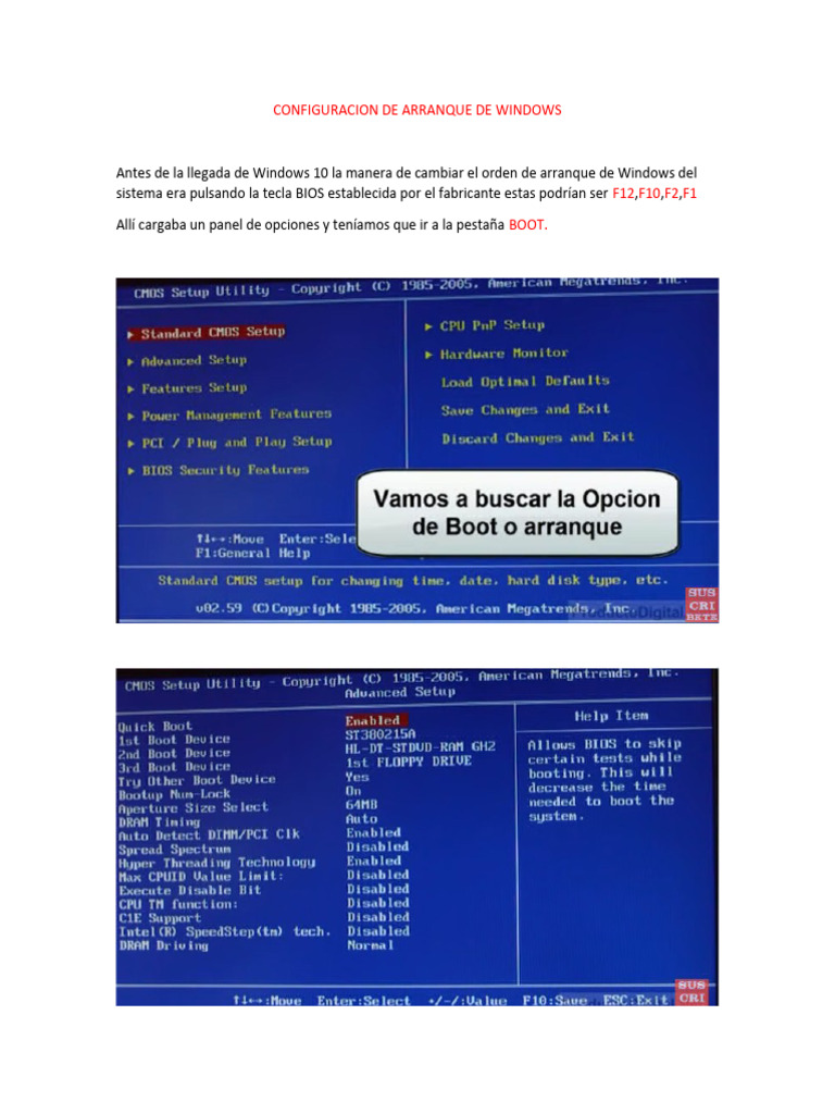 Configuración de Arranque en Windows 10 | PDF | Arranque | Microsoft ...