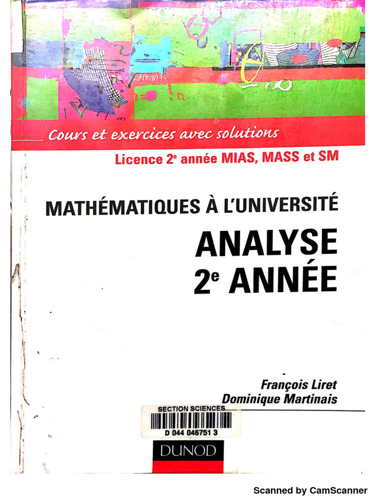 Analyse 2e Année - Cours Et Exercices Avec Solutions - (DUNOD) (2004) | PDF