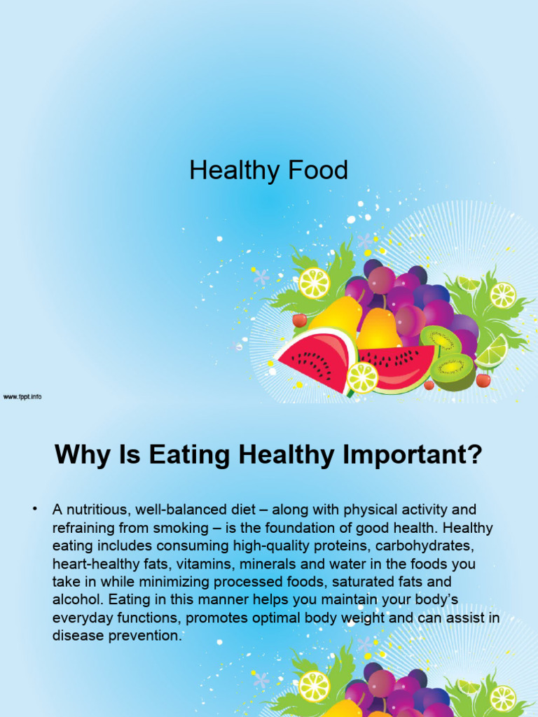 Benefits of Healthy Eating and Fruits | PDF