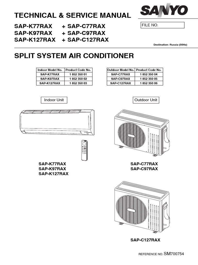 Sanyo Air Conditioner Sanyo Split System Air Conditoner PDF