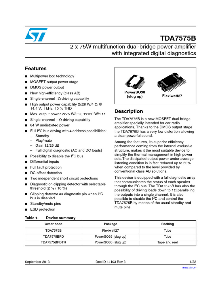Tda7575b Trebace Nekom | PDF | Amplifier | Mosfet