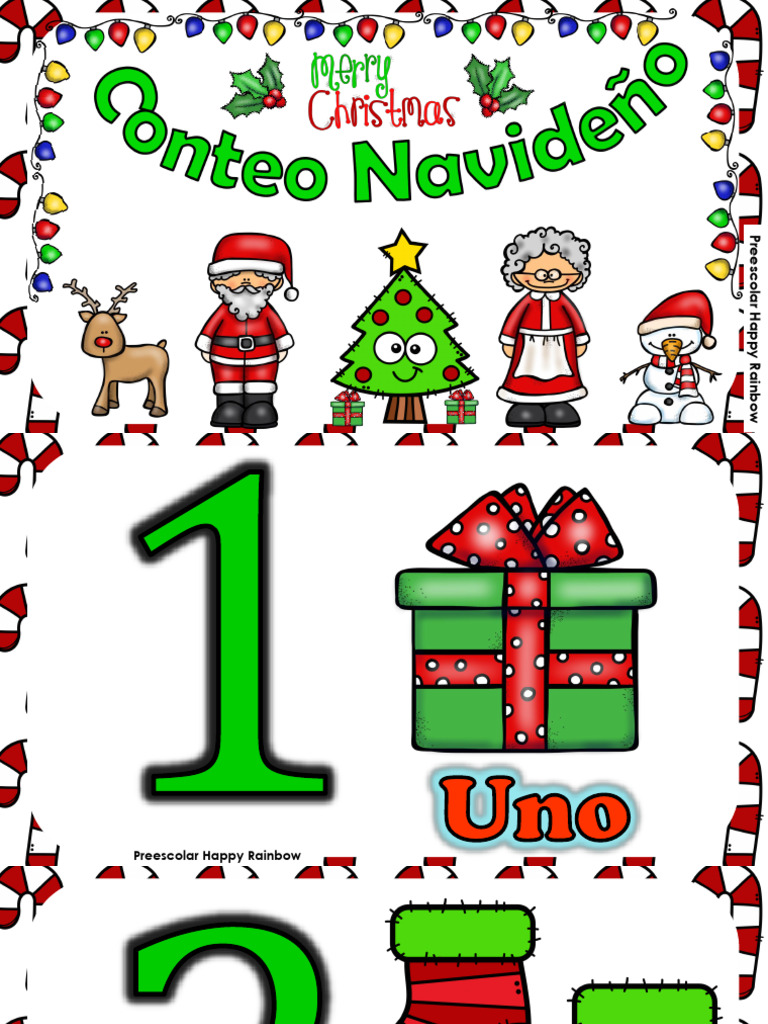 Numeros Del 1 Al 30 Navideños | PDF