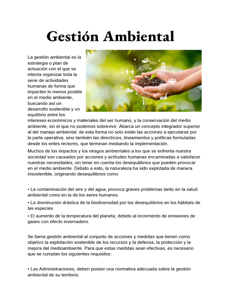 Gestión Ambiental 1.2 | PDF | Entorno natural | Desarrollo sostenible