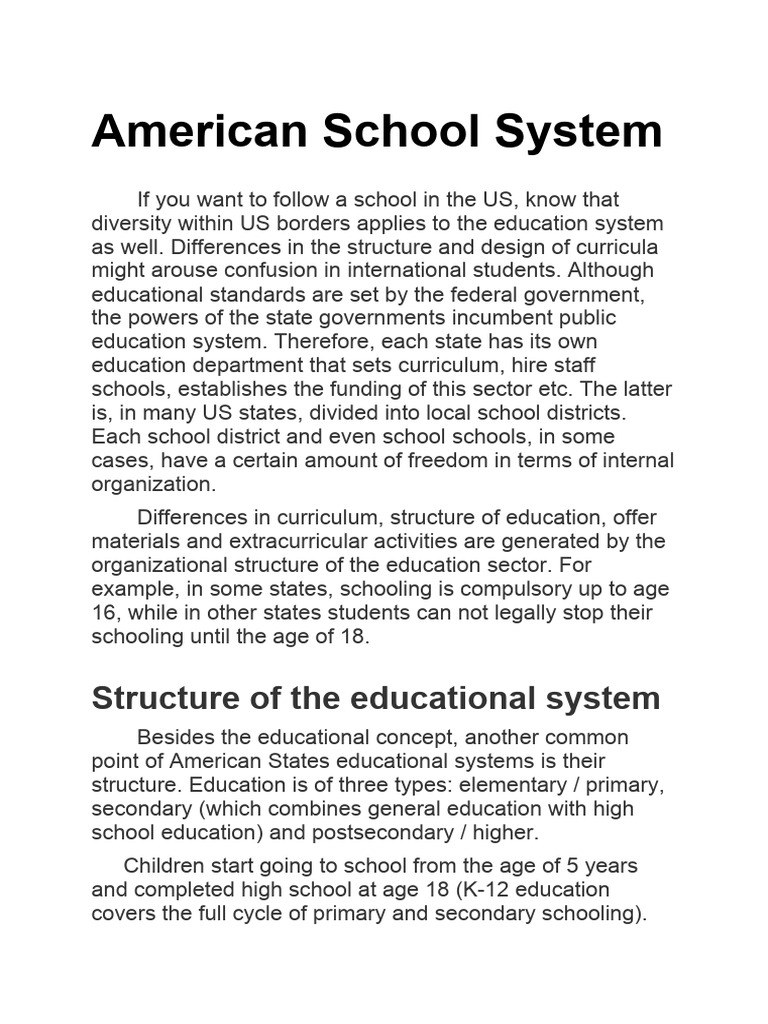 American School System PDF Schools Middle Schools