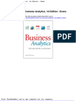 Test Bank For Business Analytics 1st Edition Evans