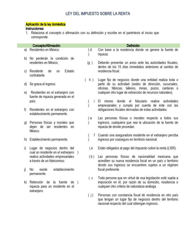 Ley del Impuesto sobre la Renta en México | PDF | Impuesto sobre la ...