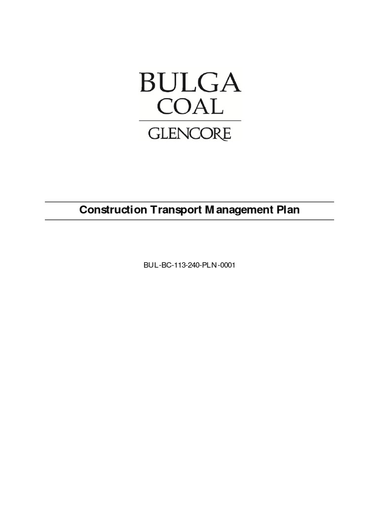 Bulga Surface Operations Transport Plan | PDF | Finance & Money ...