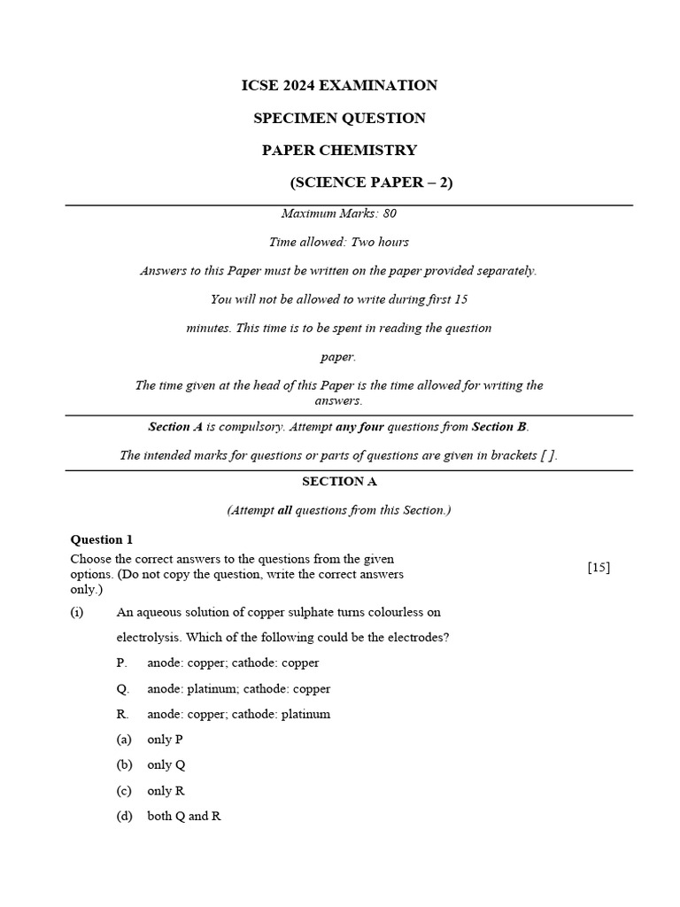 ICSE Specimen paper Class 10 202324 PDF