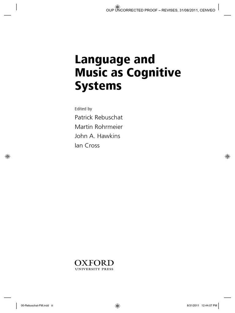 Language and Music As Cognitive Systems | PDF