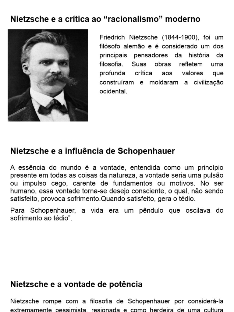 Nietzsche e a crítica ao “racionalismo” moderno | PDF | Friedrich ...