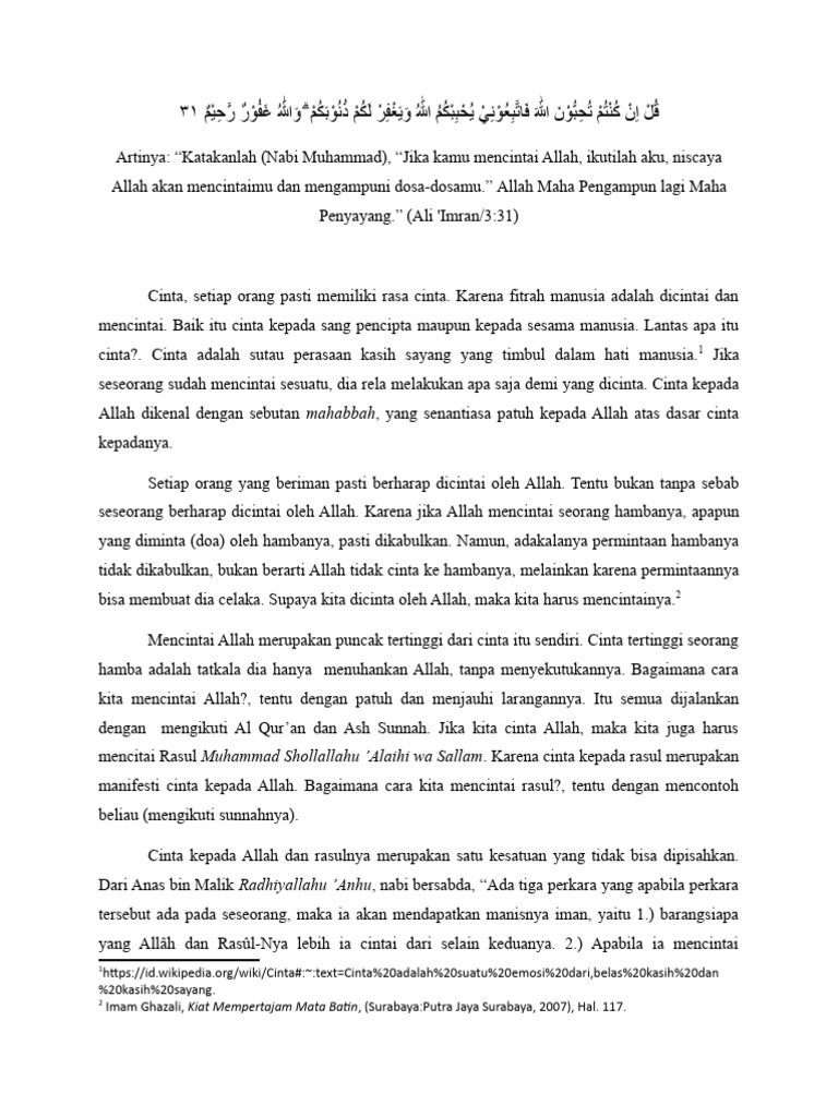 Cinta kepada Allah dan Rasul dalam Islam | PDF