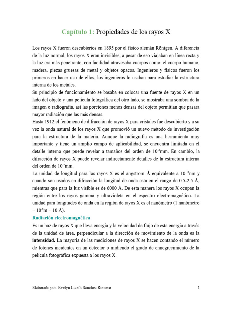 Propiedades de Los Rayos X | PDF