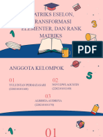 Revisi Alin Kel2 Matriks Eselon, Eselon Tereduksi, Transformasi Elementer Dan Rank Matriks