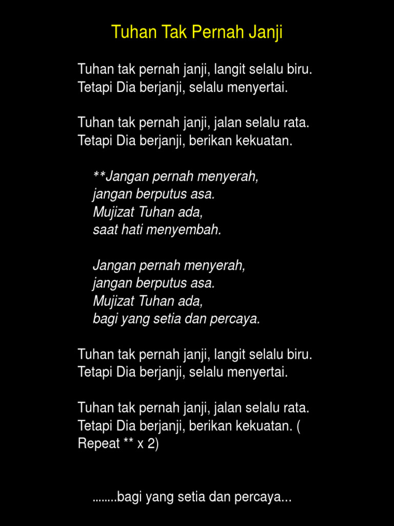 Tuhan Tak Pernah Janji - Lyric | PDF